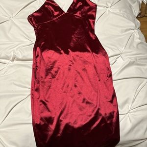 Red velvet dress